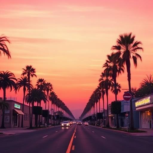 Sunset Boulevard free AI music track template cover art